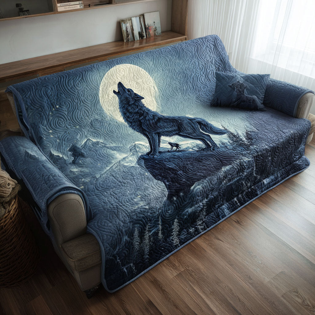 Alpha Soul Quilted Sofa Cover Home Decorattions Presents For Wolf Lovers