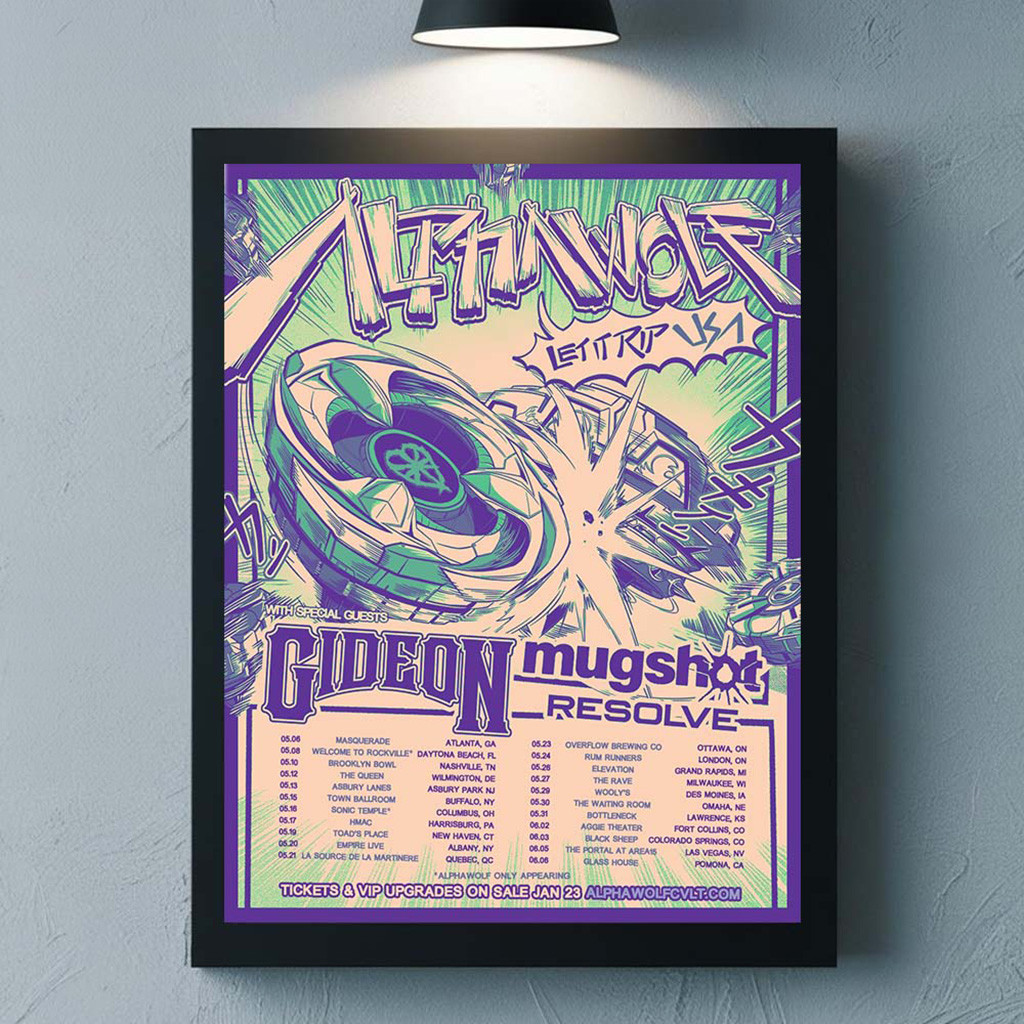 Alpha Wolf Let It Rip USA 2026 Tour City Dates Poster Alpha Wolf Merch Home Decor