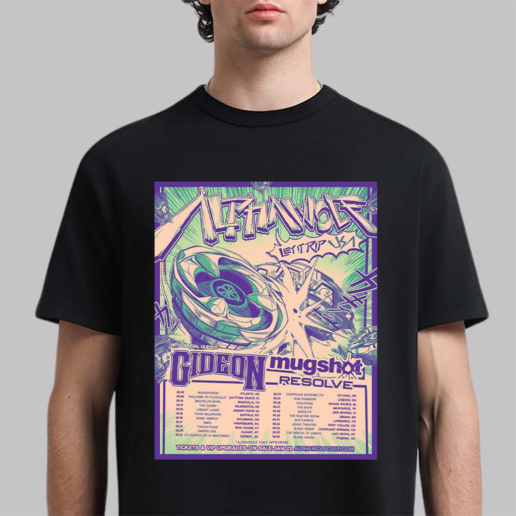 Alpha Wolf Let It Rip USA 2026 Tour City Dates T-Shirt Alpha Wolf Merch Gifts For Band Fans