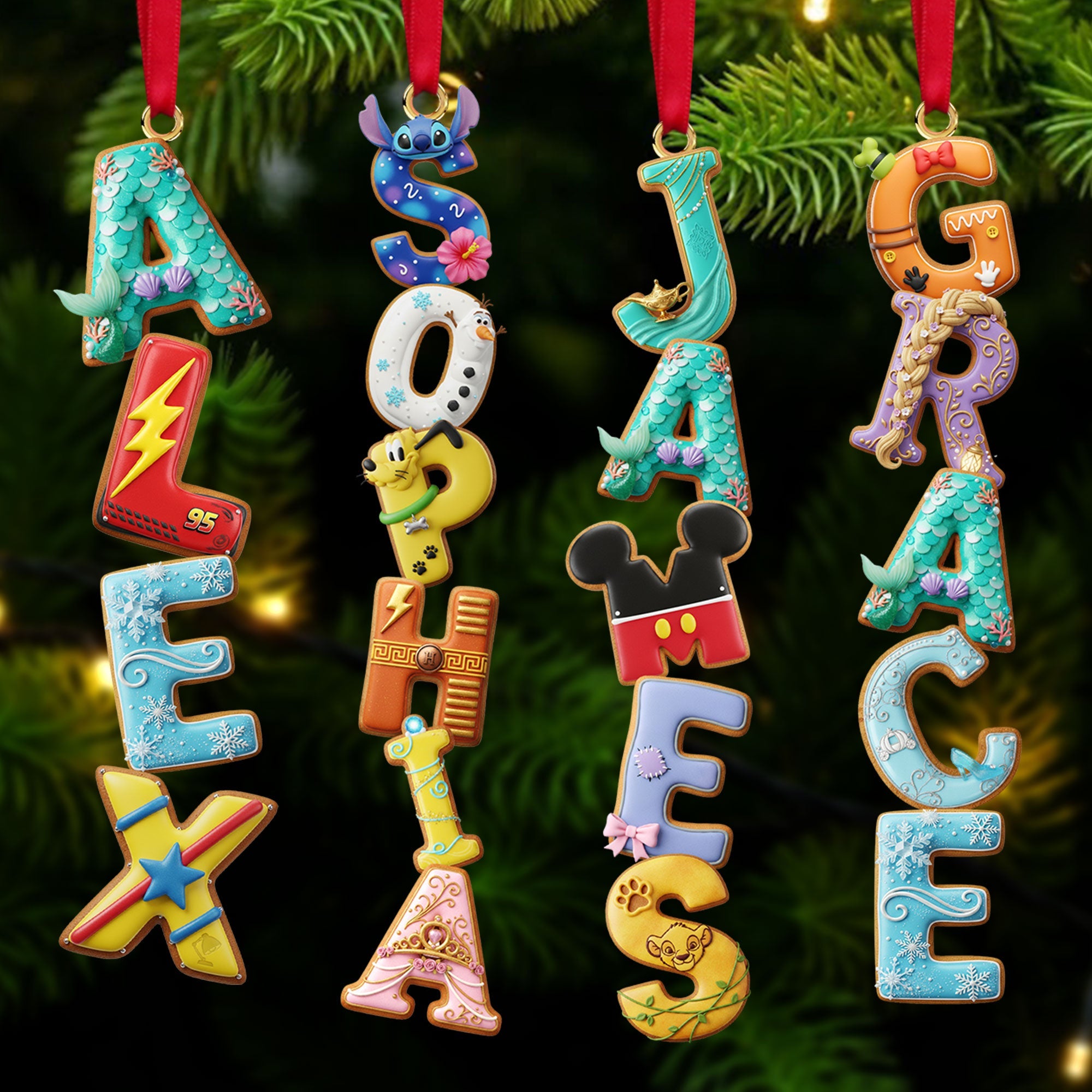 Alphabet Gingerbread Ornament - Personalized Gift For Christmas Ornament - Holiday Season Gift Idea