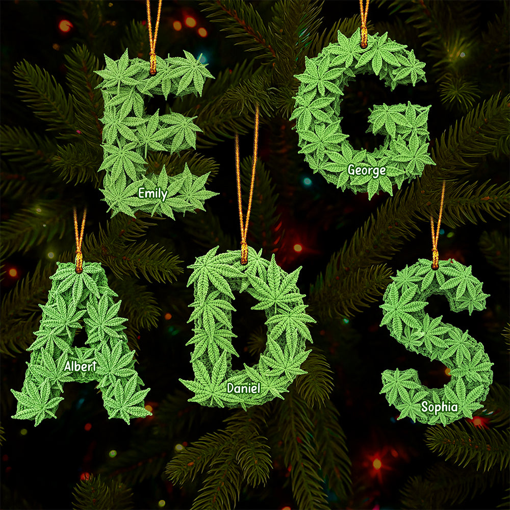 Alphabet Letters Christmas Ornament Ã¯Â¿Â½ Personalized Gifts For Weed Lovers - Fun Holiday Ornament Gift