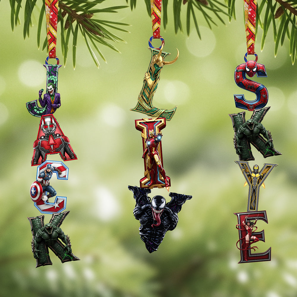 Alphabet Name Acrylic Ornament, Personalized Gifts For Christmas - Holiday Season Gift Idea