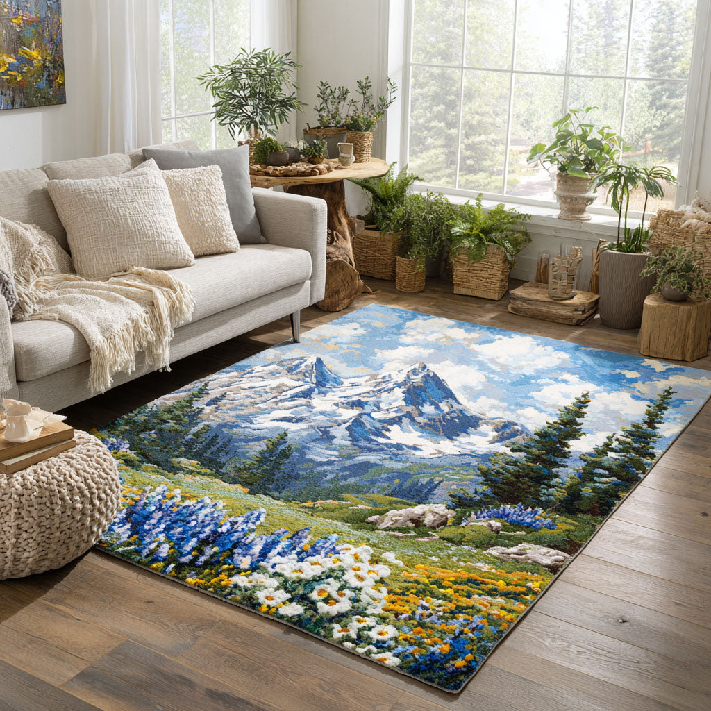 Alpine Bloom Area Rug Door Entrance Decor Sunflower Theme Gifts