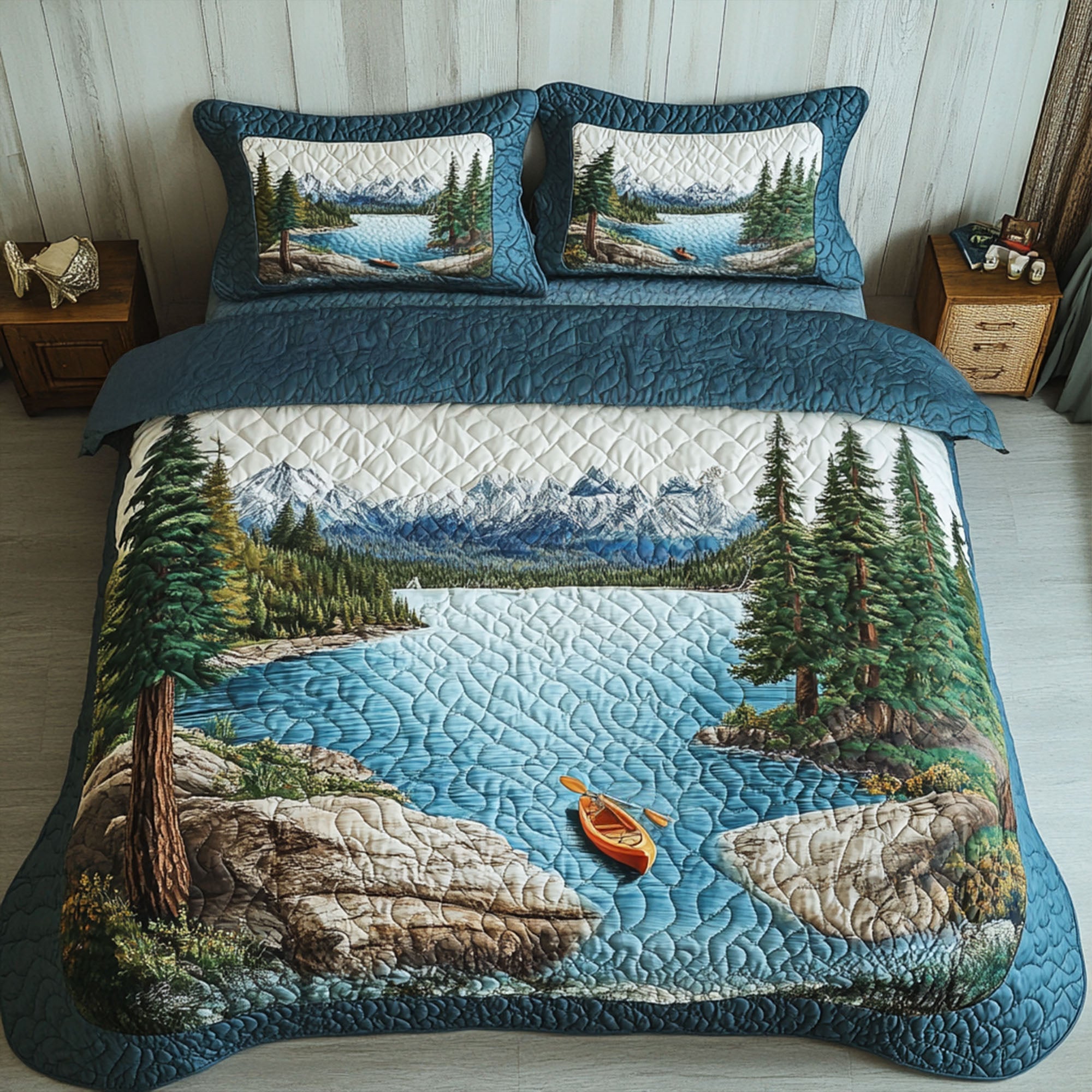 Alpine Drift Quilted Bedding Set Bedroom Decorations Gift For Nature Lovers
