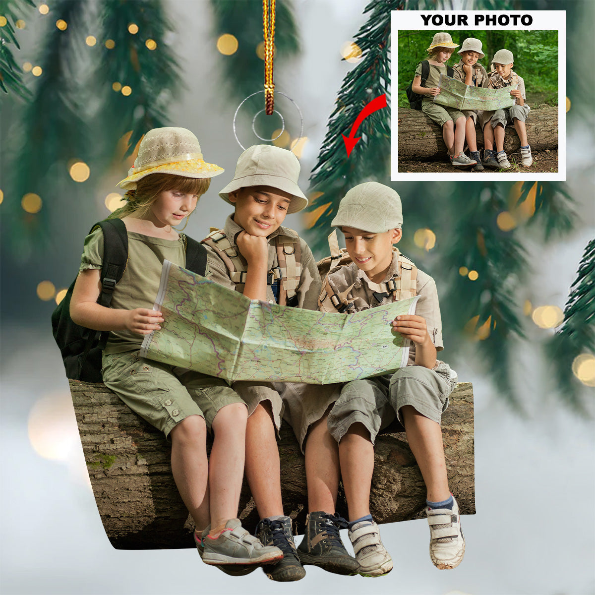 Alpine Explorer Personalized Photo Mica Ornament Christmas Gift For Family Family members