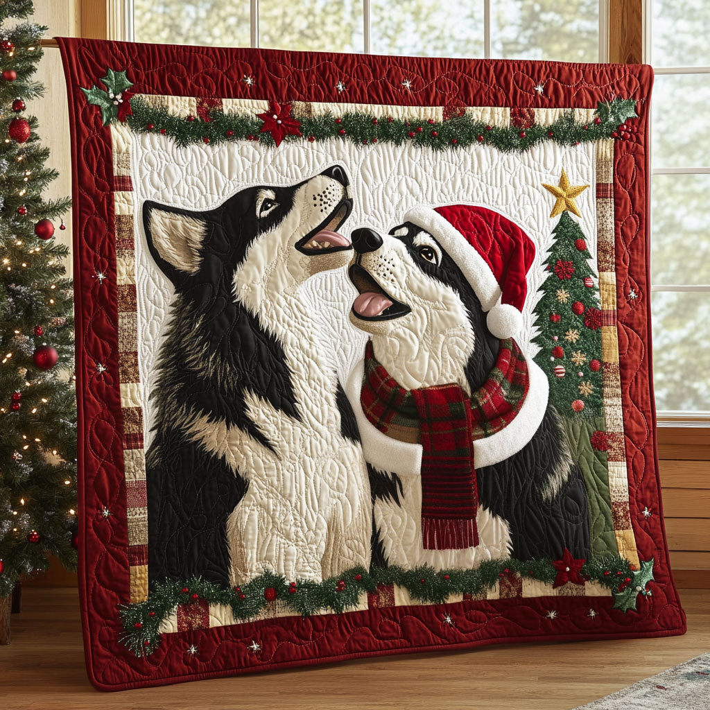 Alpine Glow Quilt Blanket Best Throw Blanket Christmas Gift for Dog Pet Lovers