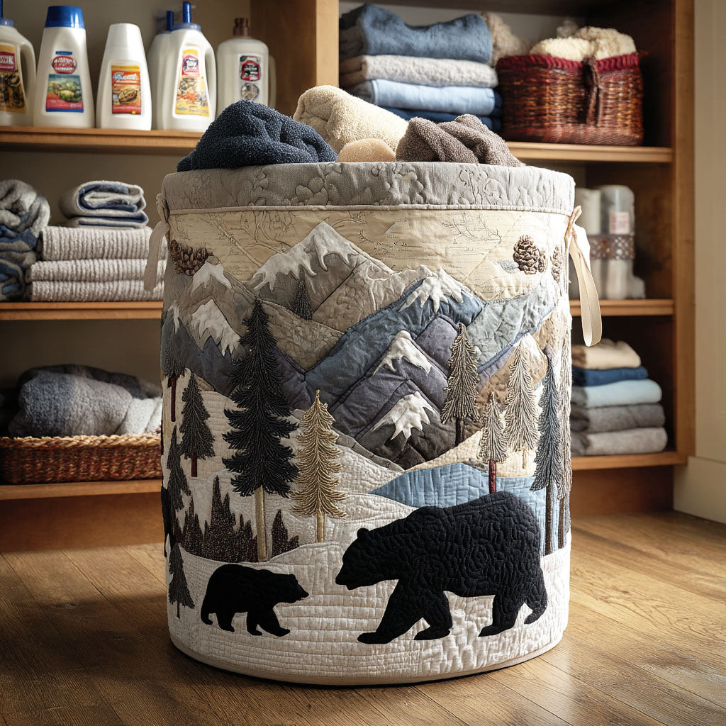 Alpine Journey Quilted Laundry Basket Thoughtful Home Organization Gift for Loved Ones