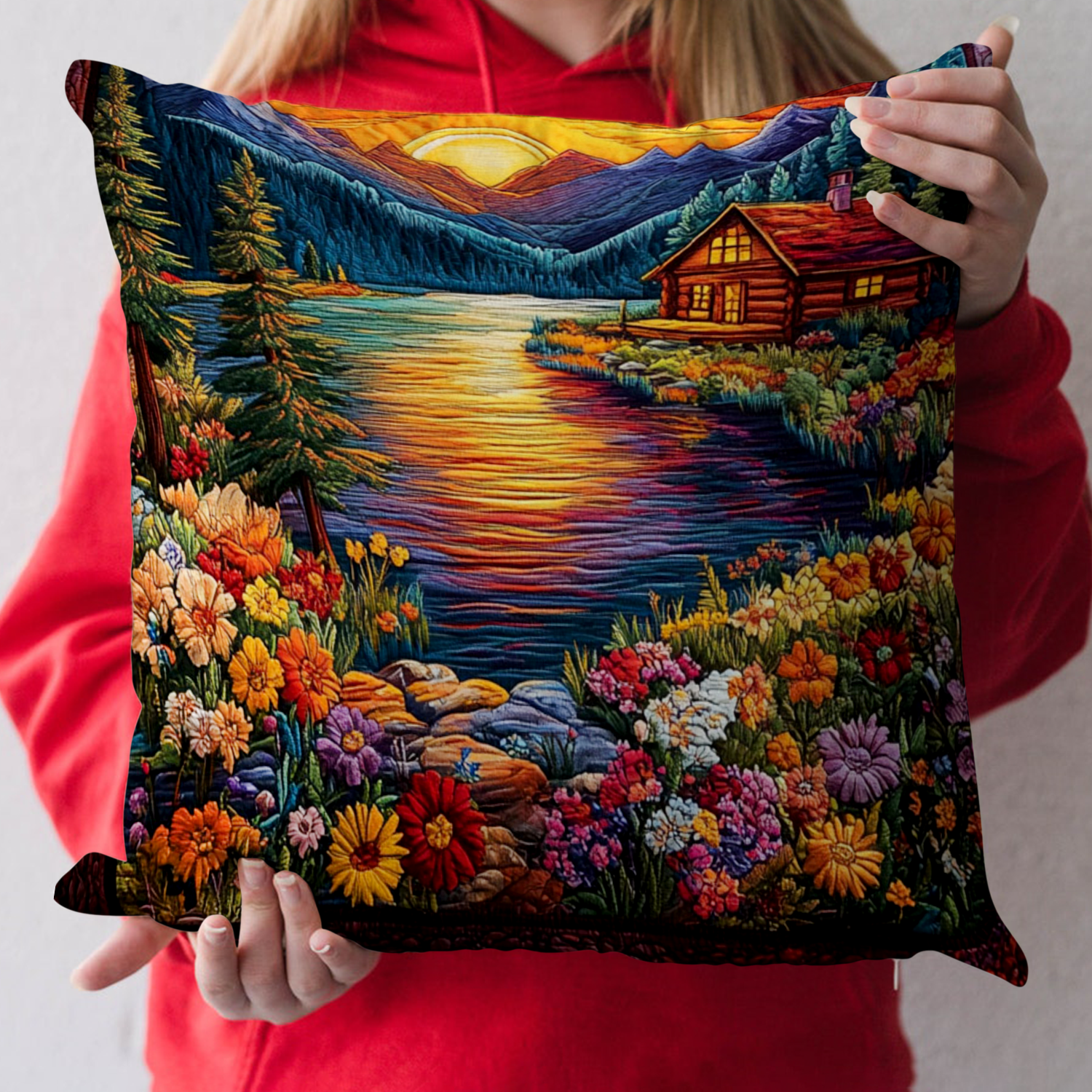 Alpine Serenity Quilted Pillow Case Best Throw Pillow Covers Best Friend Presents