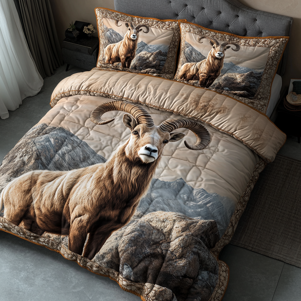 Alpine Spirit Quilted Bedding Set Bed Decor Gifts For A Sheep Farmer