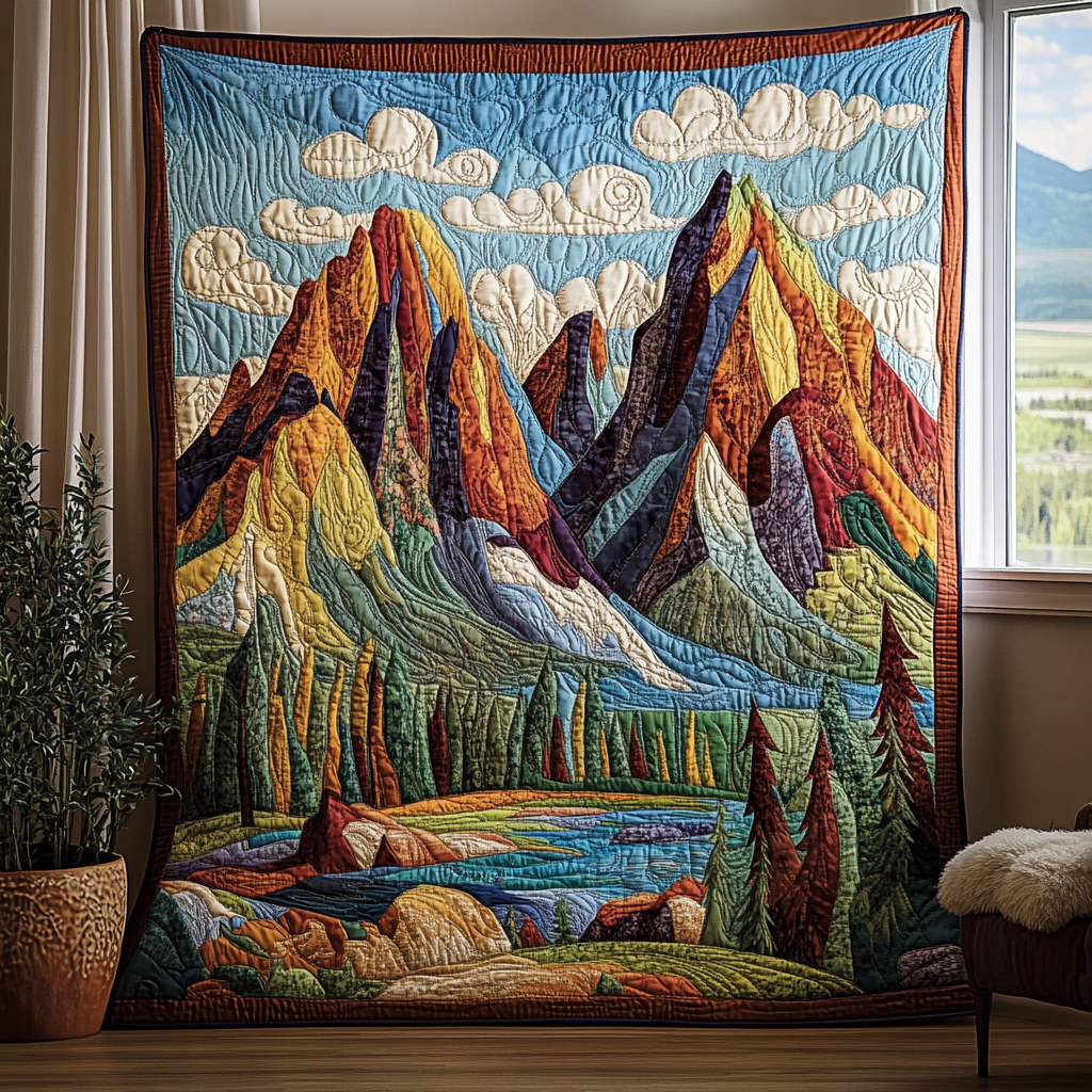 Alpine Still Quilted Blanket Cute Bedroom Decor Gifts For Someone Who Loves Nature