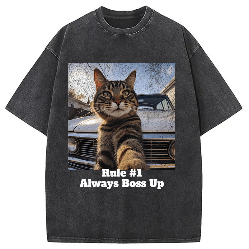 Always Boss Up Funny Cat Meme Washed T-Shirt Funny Aesthetic Trendy Apparel Gifts For Best Friend Always Boss Up Funny Cat Meme Washed T-Shirt Funny Aesthetic Trendy Apparel Gifts For Best Friend