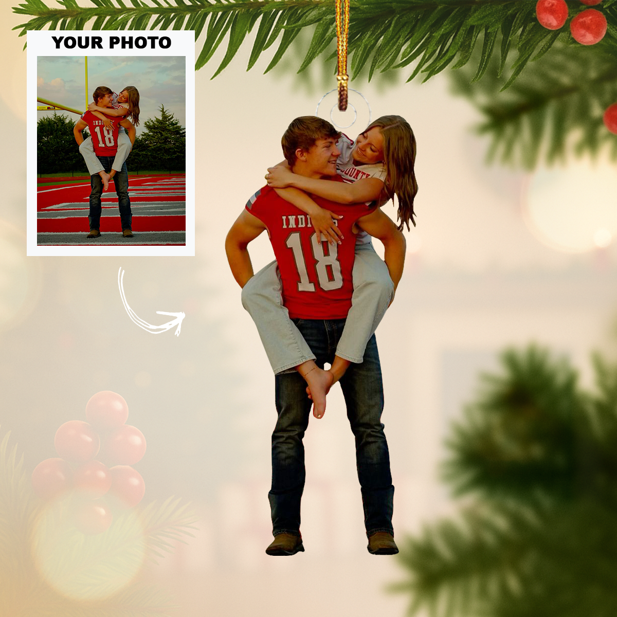 Always Forever Personalized Photo Mica Ornament Customized Your Photo Ornament Christmas