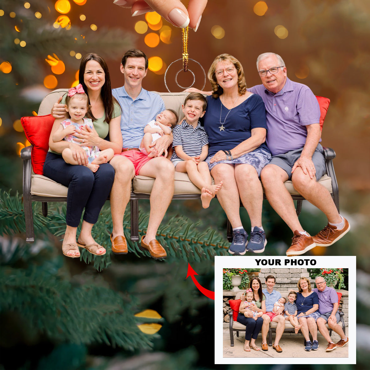 Always Near Personalized Photo Mica Ornament Christmas Gift For Family Members
