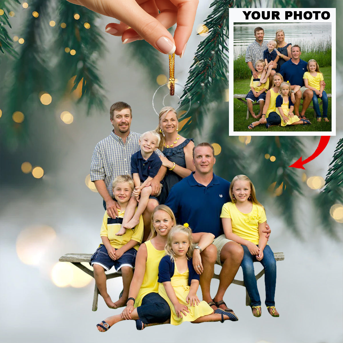 Always Our Family Time Personalized Photo Mica Ornament Christmas Gift For Family members