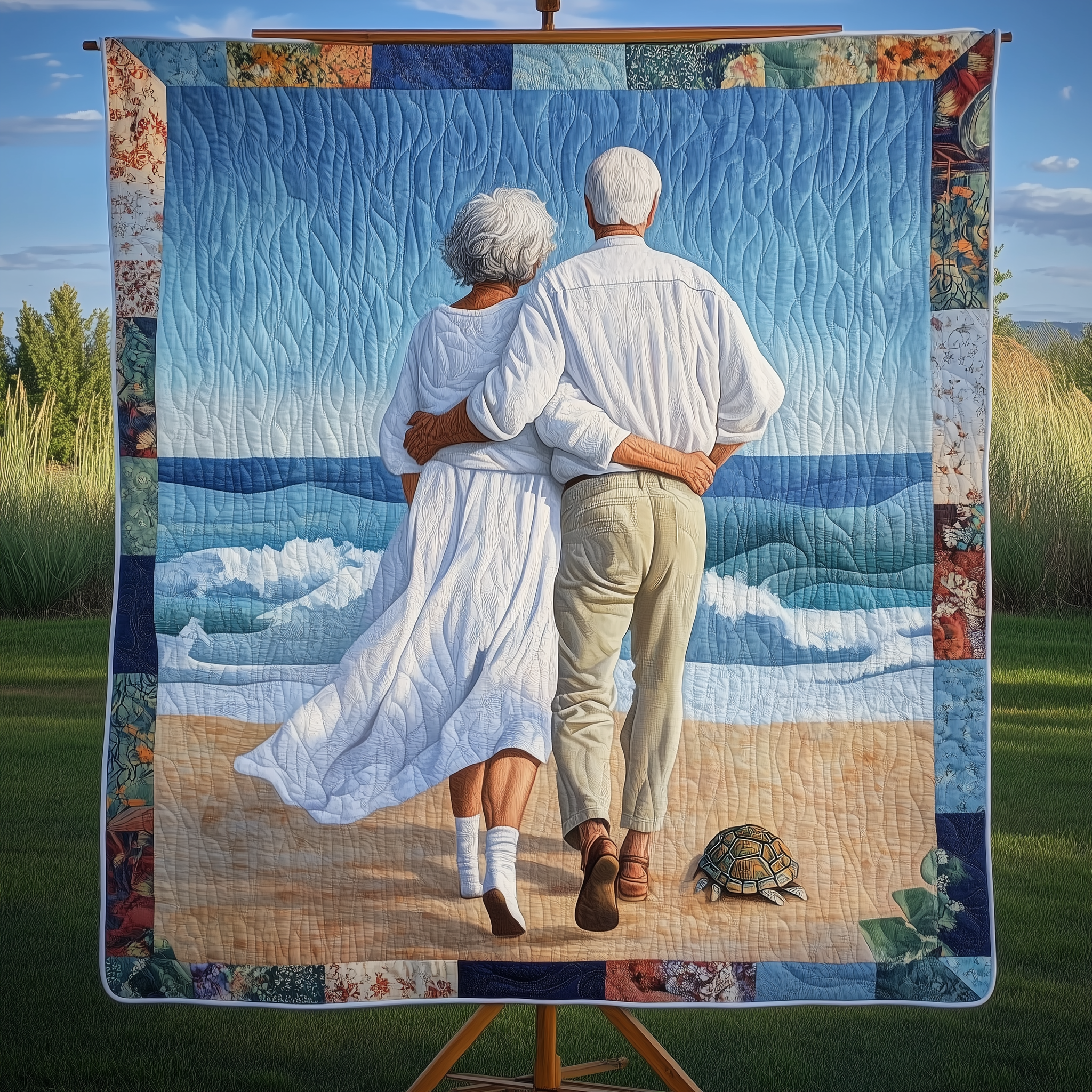 Always Together Couple Love Quilted Blanket Sea And Sky Landscape Gifts For Couples