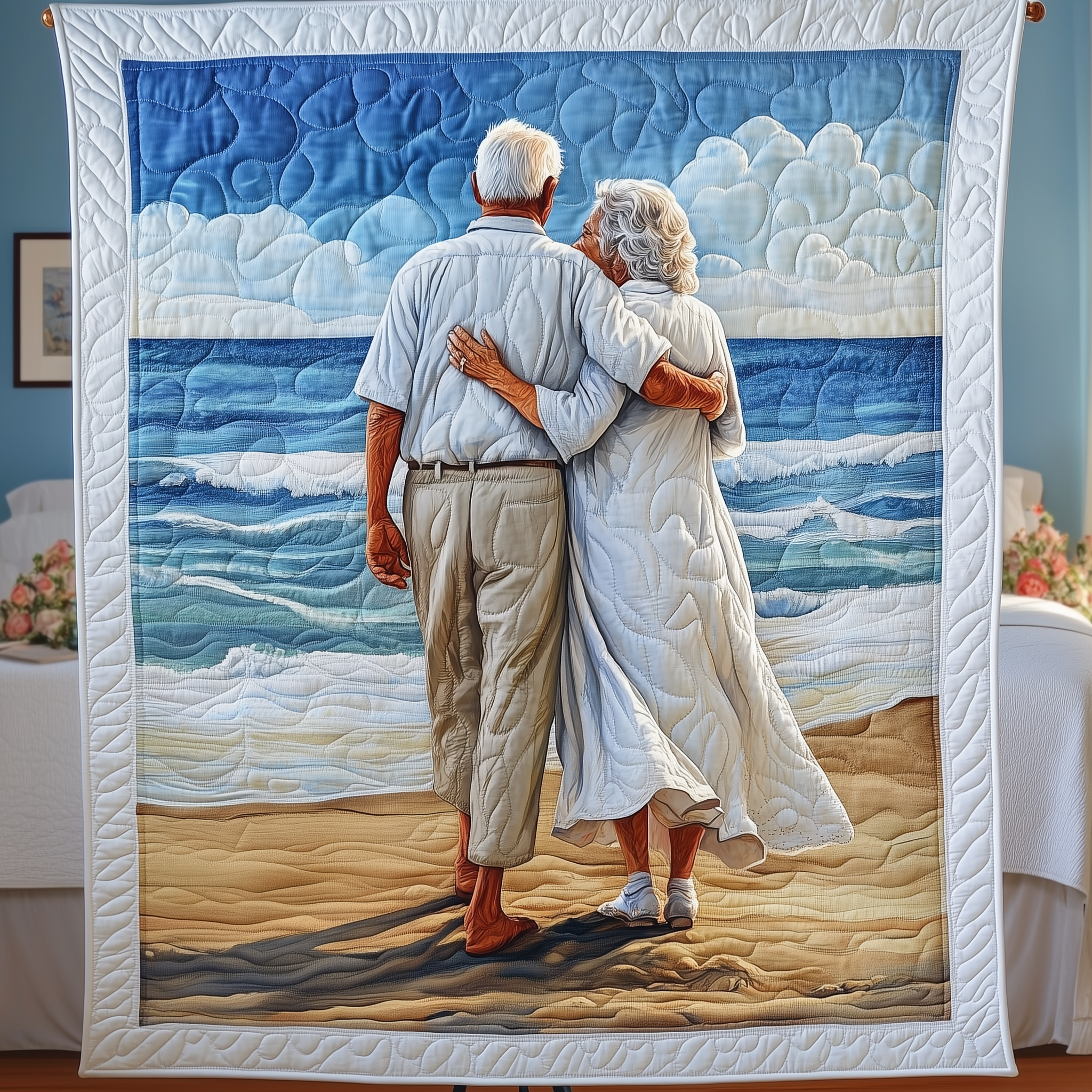 Always Together Couple Romantic Quilted Blanket Sea And Sky Landscape Gifts For Couples
