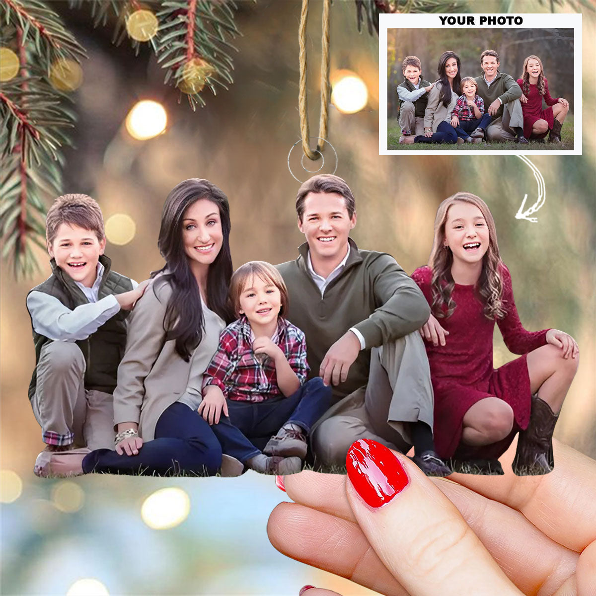 Always Together Personalized Photo Mica Ornament Christmas Gift For Family Family members