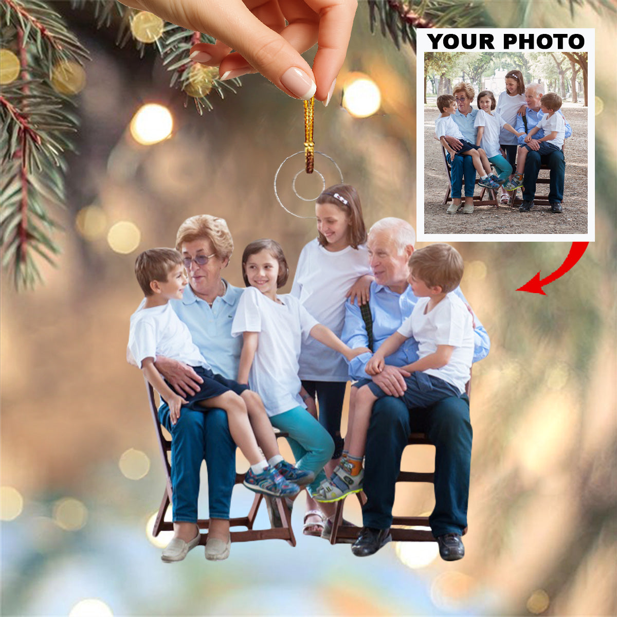 Always Together Personalized Photo Mica Ornament Christmas Gift For Family Members