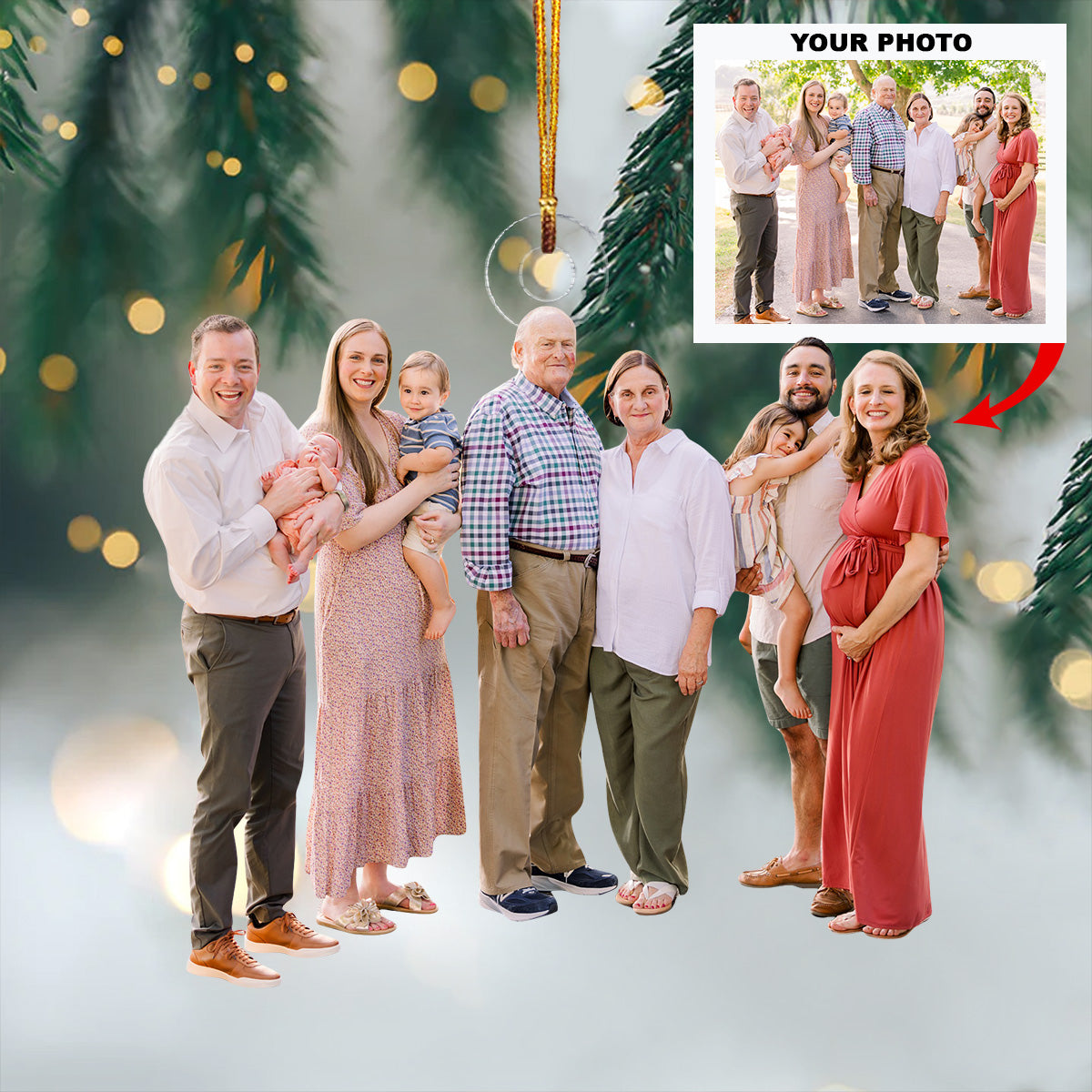 Always With You Personalized Photo Mica Ornament Christmas Gift For Family Members