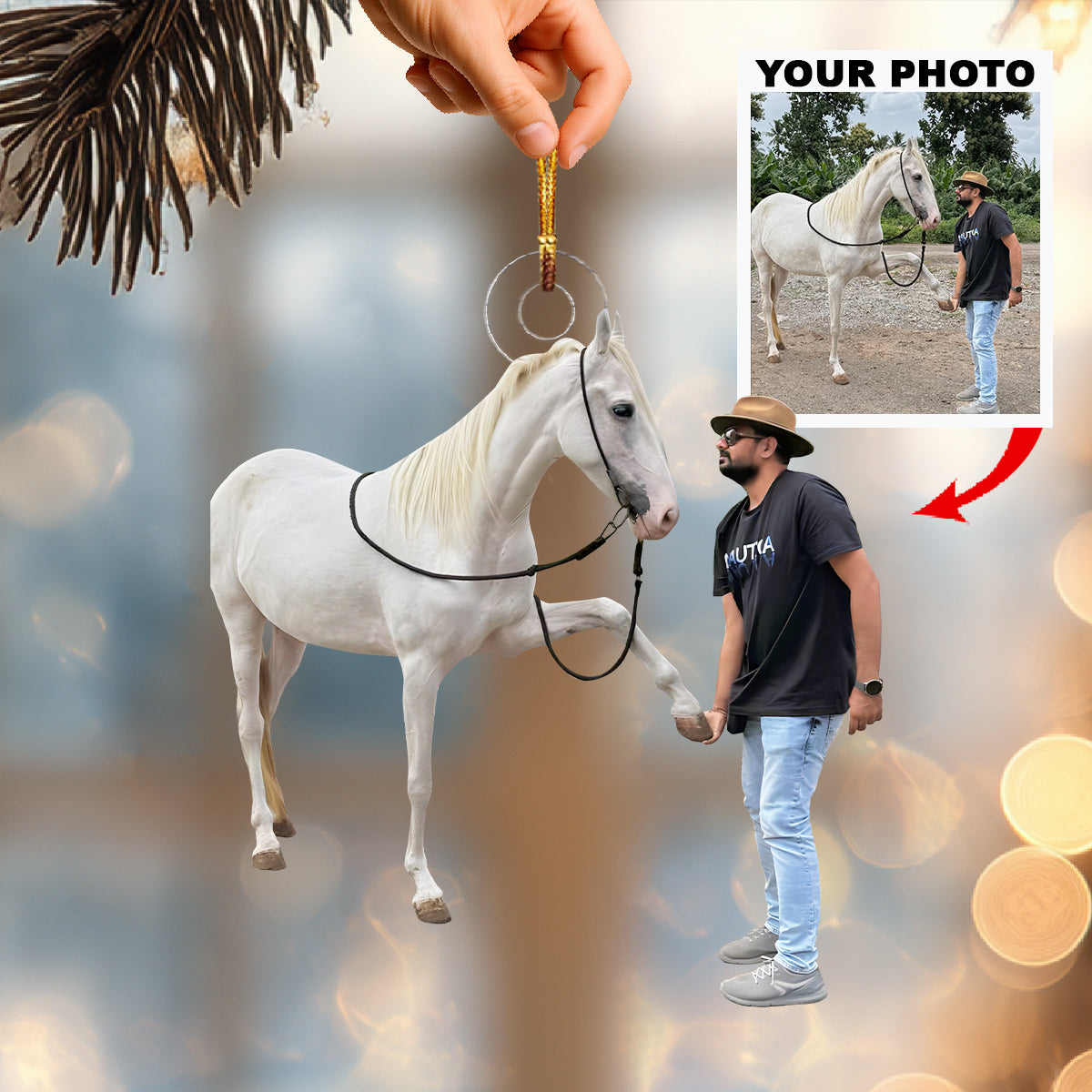 Always With You Personalized Photo Mica Ornament Christmas Gift For Horse Lovers