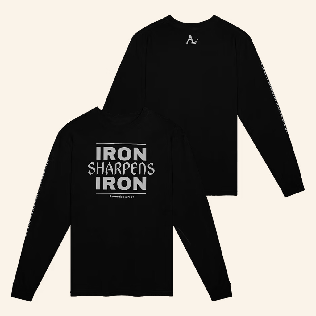 AMAC Merch Iron Sharpens Iron Long Sleeve Shirt Christian Gifts For Brothers