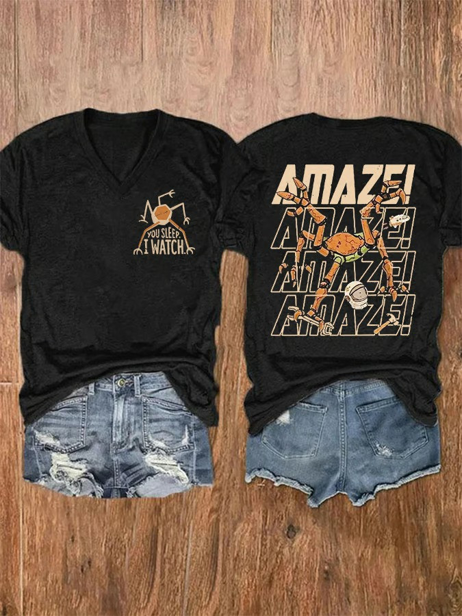 Amaze Pattern V-Neck Shirt Project Hail Movie Rocky Eridian Sci Fi Gift For Movie Fans