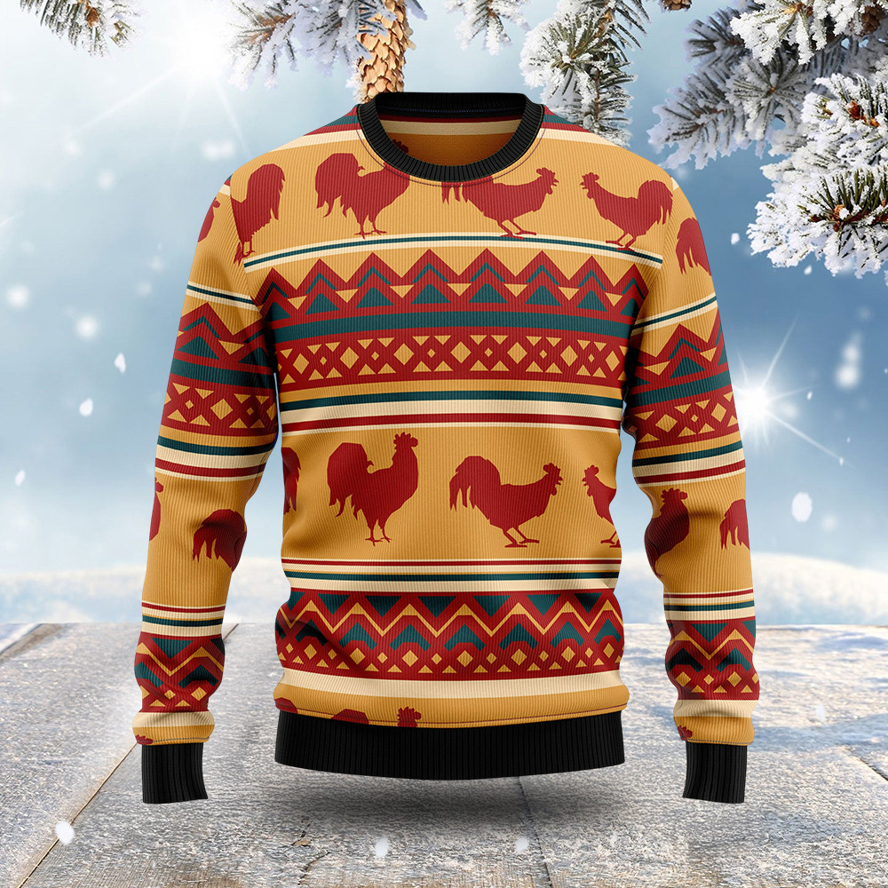Amazing Chicken Ugly Christmas Sweater Animal Themed Christmas Gifts For Chicken Lovers