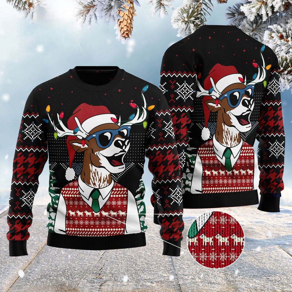 Amazing Deer Ugly Christmas Sweater Funny Ugly Christmas Sweater Holiday Gifts