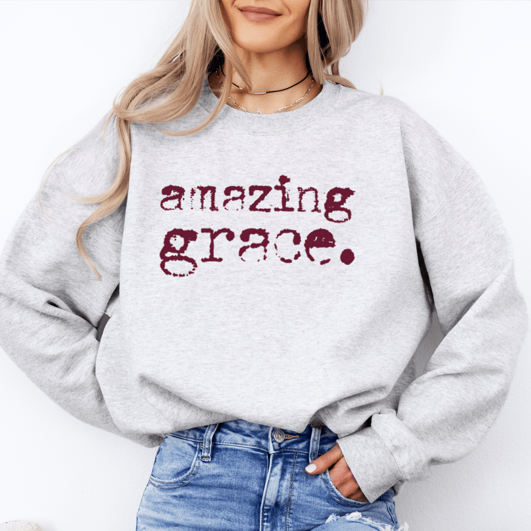 Amazing Grace Sweatshirt Women's Christian Apparel Gifts For Sister