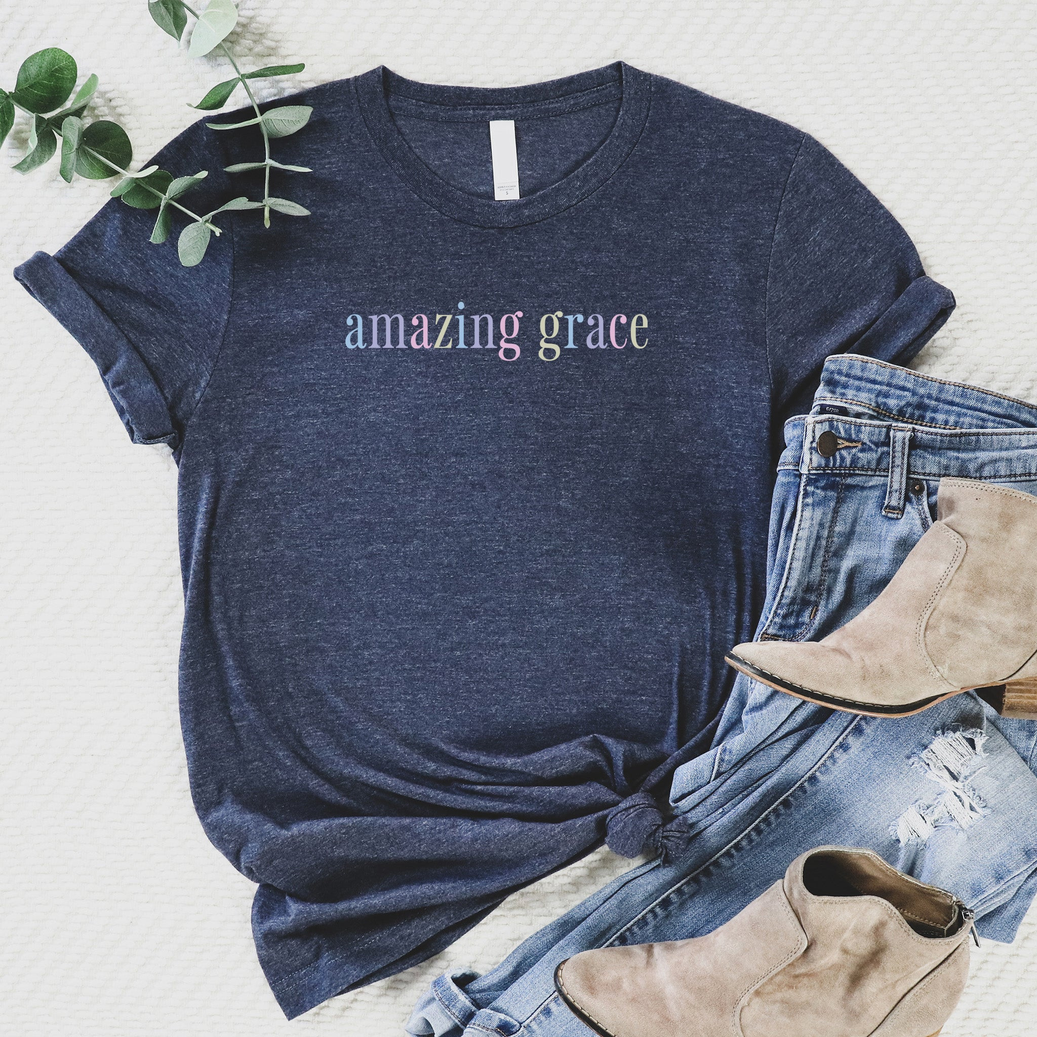 Amazing Grace T-Shirt Christian Faith Apparel Inspirational Best Gift For Believers