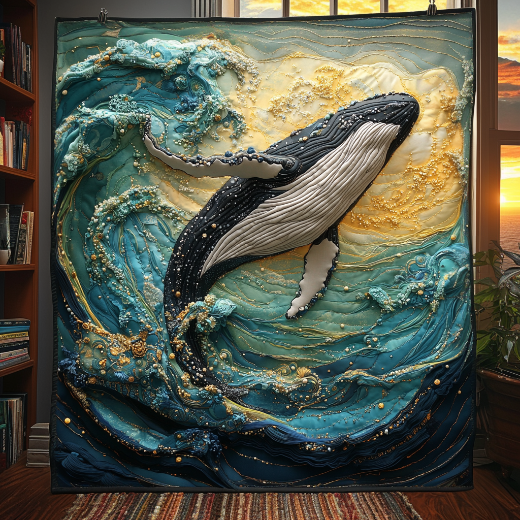 Amazing Whale Dance Quilted Blanket Best Couch Throw Blanket Whale Gifts For Adults