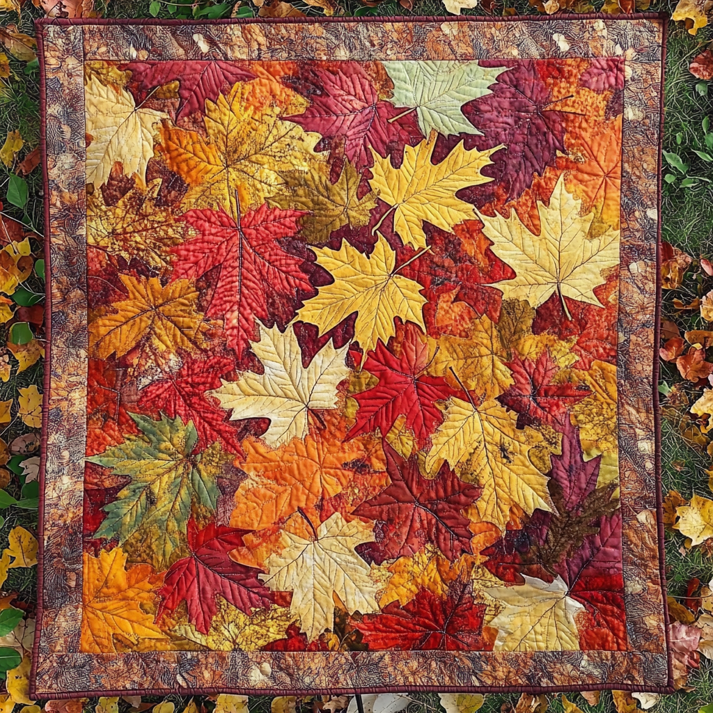 Amber Autumn Whispers Quilted Blanket Cozy Fall Gift Ideas