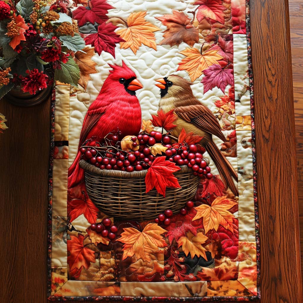 Amber Bird Trail Quilted Table Runner Fall Table Toppers Gift Ideas For Friends