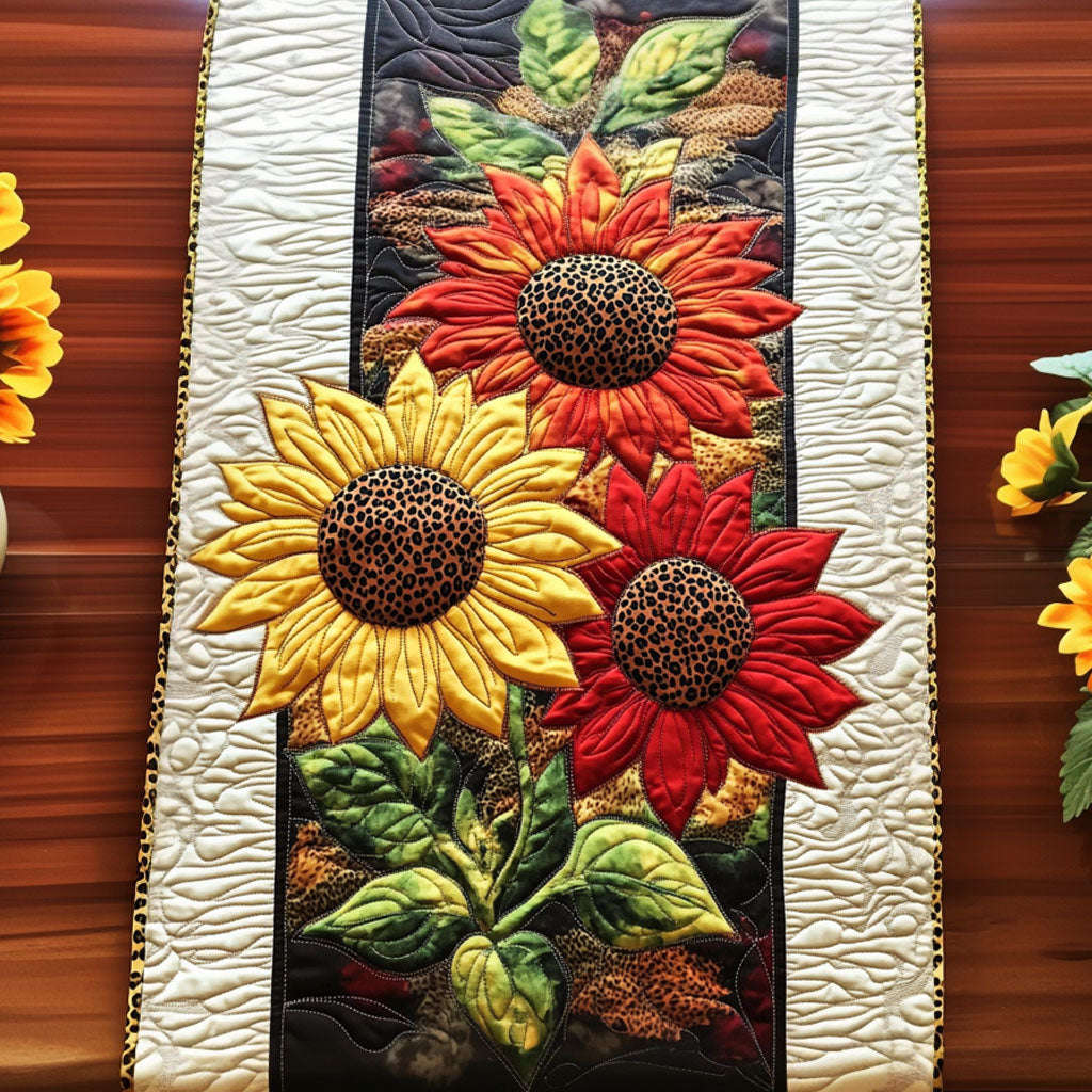 Amber Bloom Quilted Table Runner Dining Room Decor Ideas Sunflower Christmas Gift Ideas