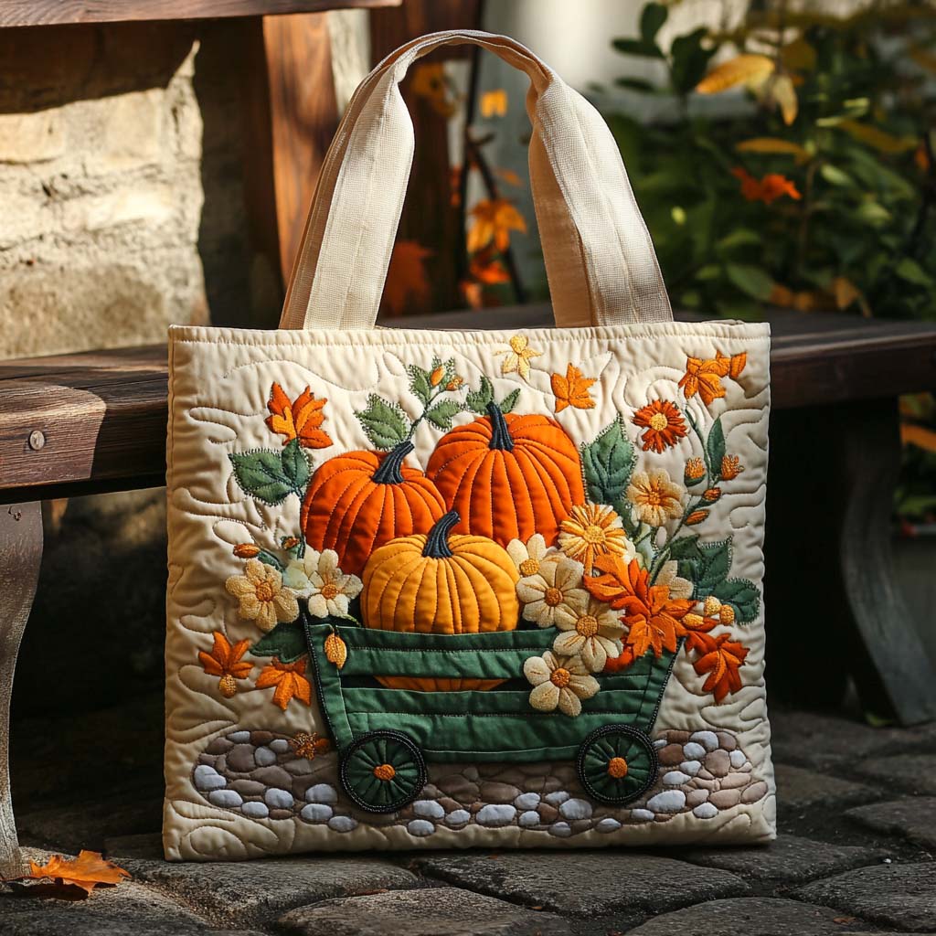 Amber Cart Quilted Tote Bag Autumn Inspired Gifts
