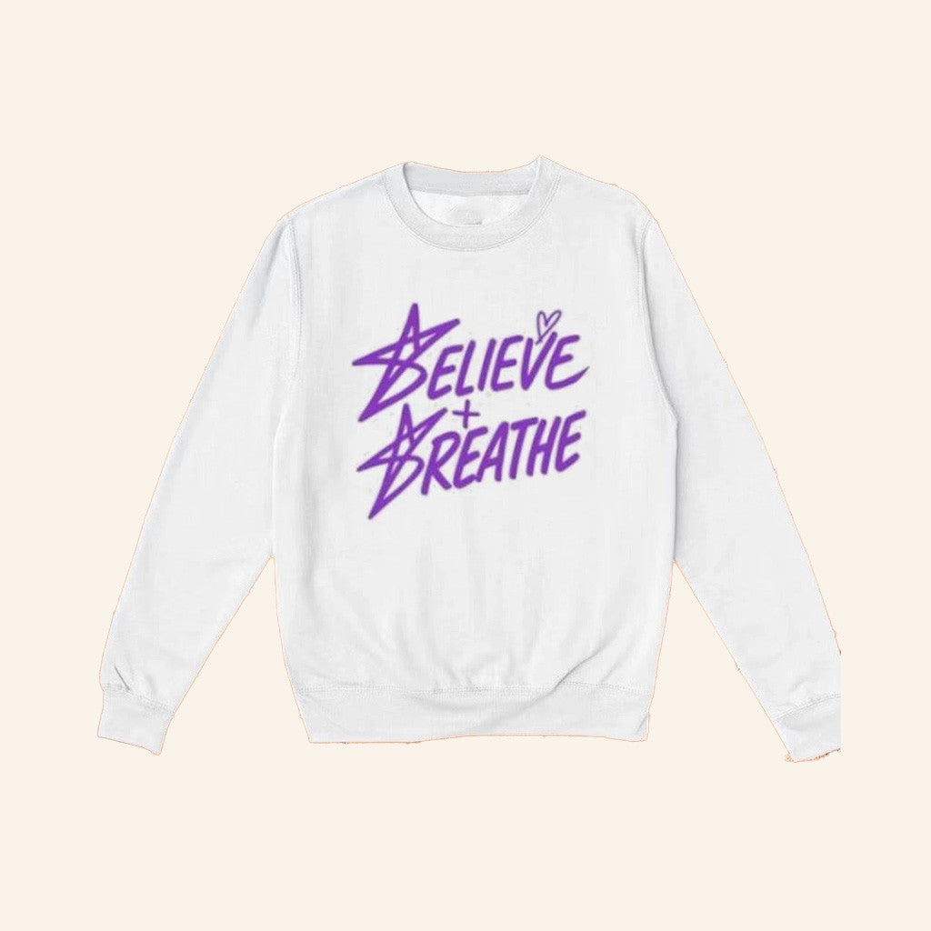Amber Glenn Merch Believe Breathe Crewnecks Sweatshirt Gifts For Boyfriend