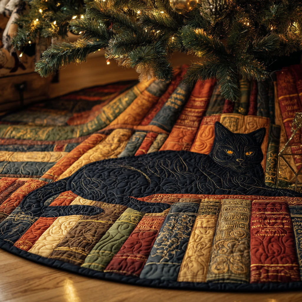 Amber Glow Christmas Quilted Tree Skirt Beautiful Quilted Tree Skirt Gift for Home Decoration