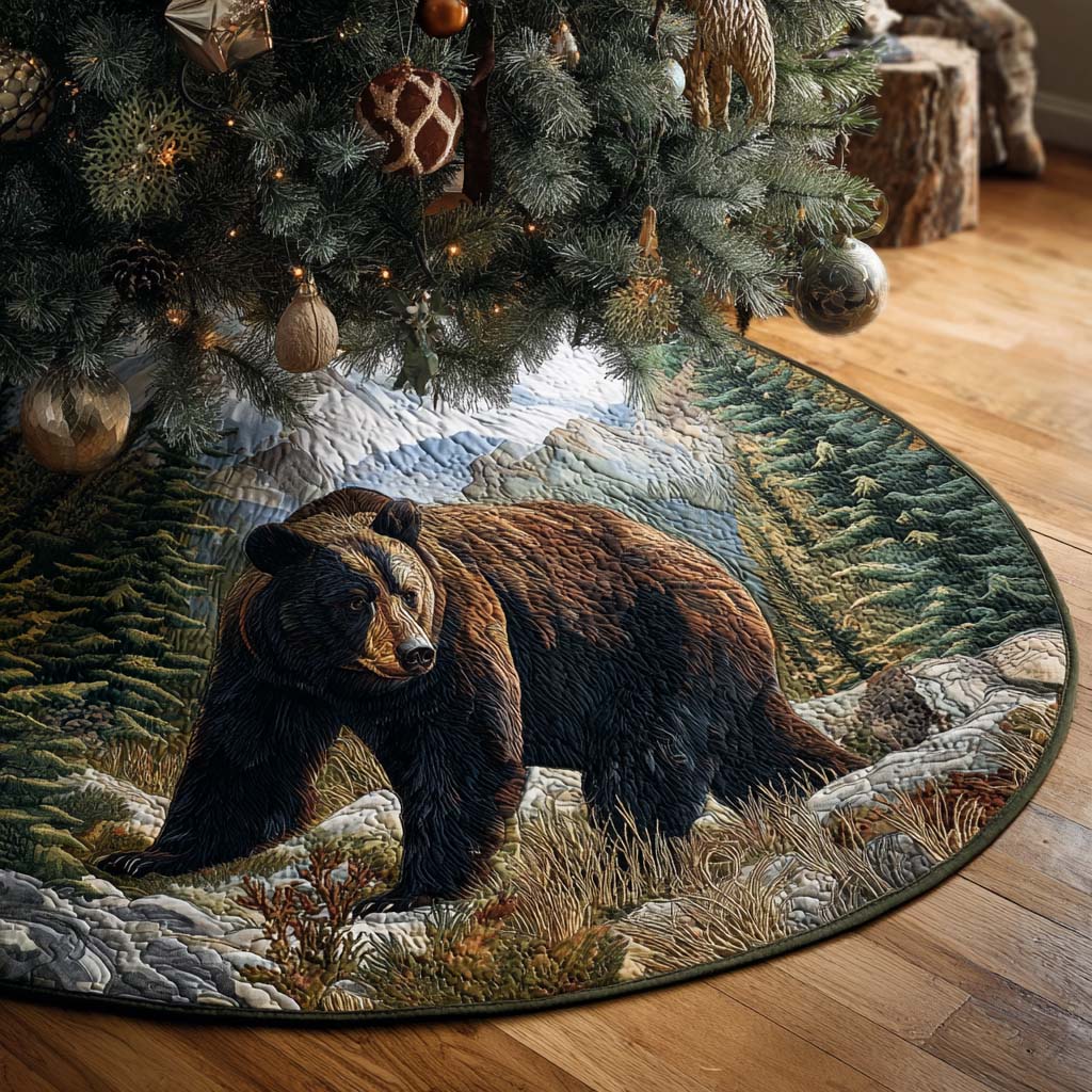 Amber Ridge Christmas Quilted Tree Skirt Modern Quilted Tree Skirt for Trendy Home Decoration