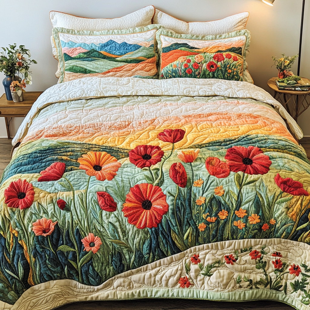 Amber Slumber Quilted Bedding Set Perfect Bedding Gift Set for Family and Friends