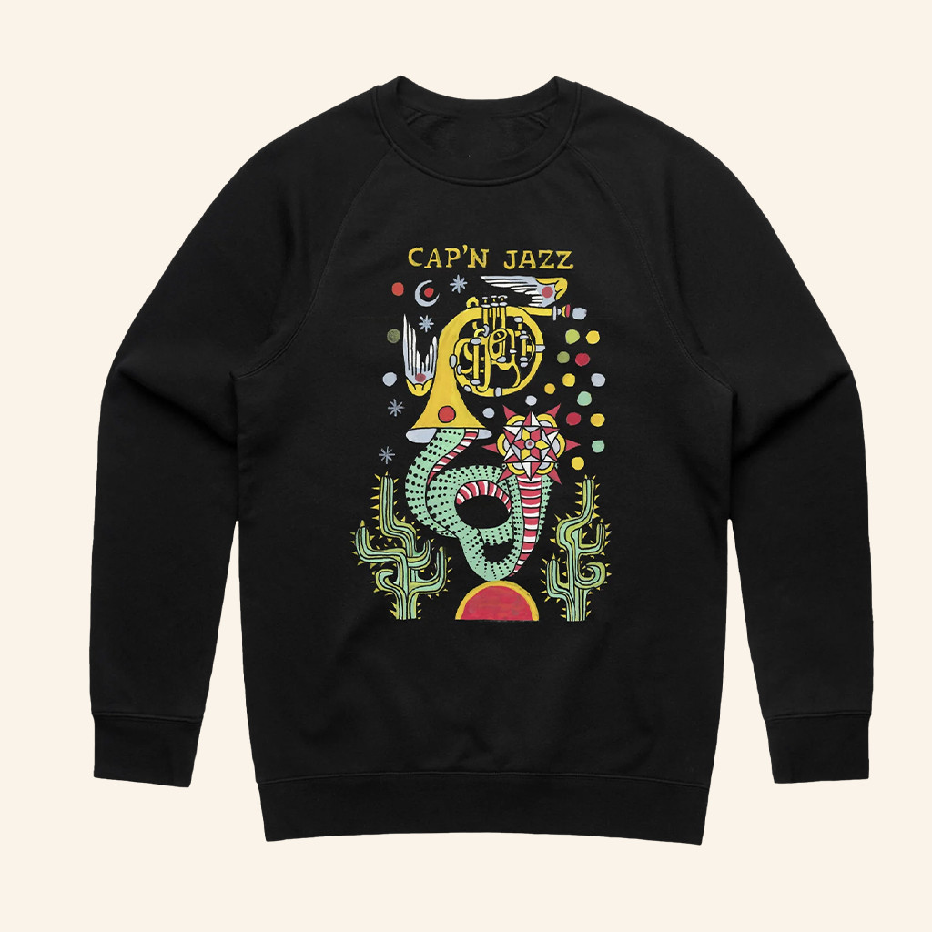 Ambient Inks Merch Cap'n Jazz Horn Sweatshirt Presents For Music Lovers