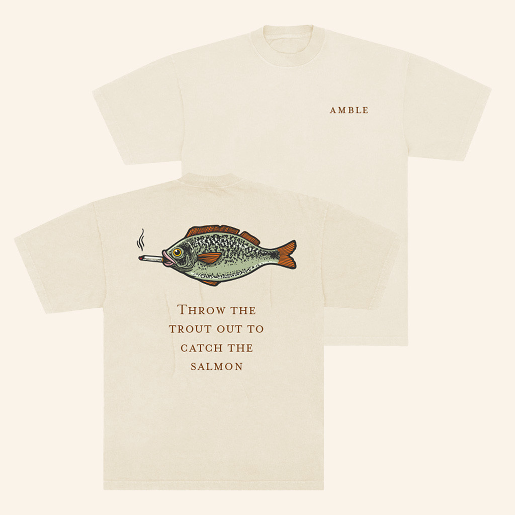 Amble Merch Smoking Fish Catch The Salmon T-Shirt Music Gift Ideas For Guys Amble Merch Smoking Fish Catch The Salmon T-Shirt Music Gift Ideas For Guys