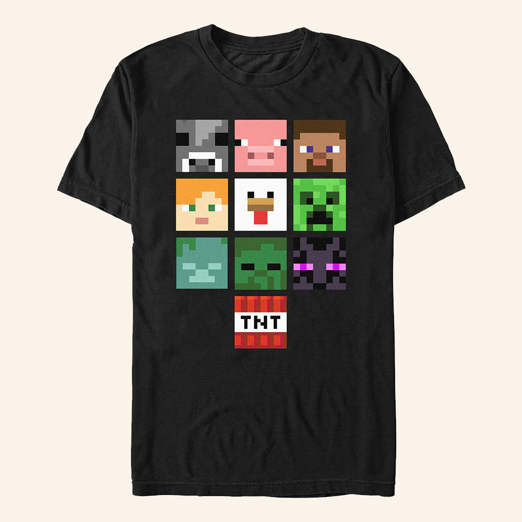 AMC Theatres Merch A Minecraft Movie All The Big Faces T-Shirt Gifts For Friends AMC Theatres Merch A Minecraft Movie All The Big Faces T-Shirt Gifts For Friends