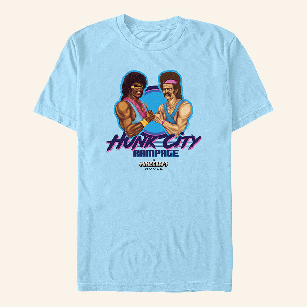 AMC Theatres Merch A Minecraft Movie Hunk City T-Shirt Gifts For Brother