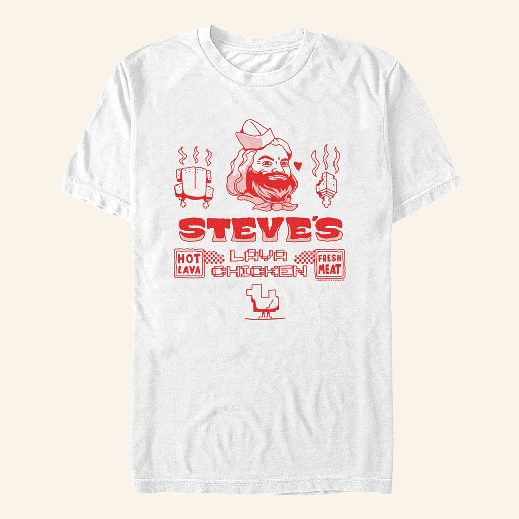 AMC Theatres Merch A Minecraft Movie Steve's Lava Chicken T-Shirt Gifts For Him AMC Theatres Merch A Minecraft Movie Steve's Lava Chicken T-Shirt Gifts For Him