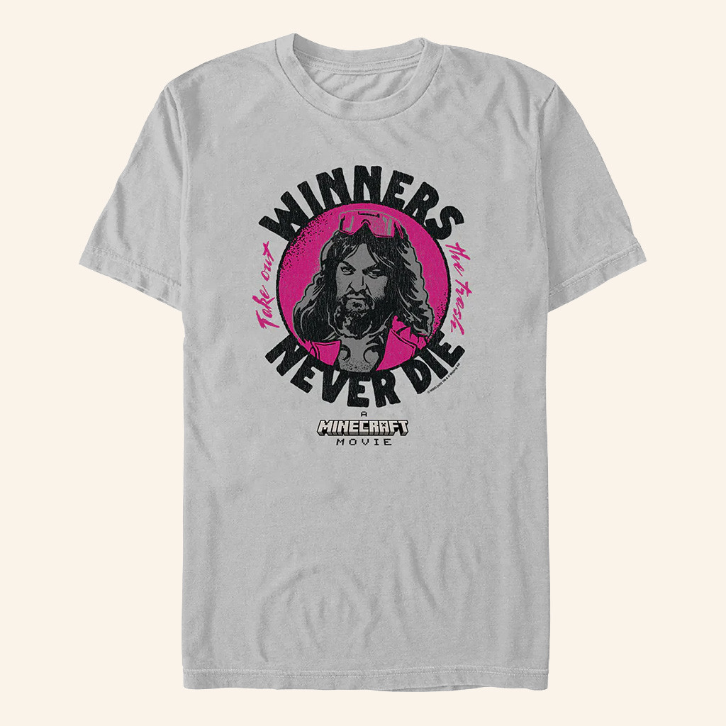 AMC Theatres Merch A Minecraft Movie Winners Never Die T-Shirt Gifts For Dad AMC Theatres Merch A Minecraft Movie Winners Never Die T-Shirt Gifts For Dad
