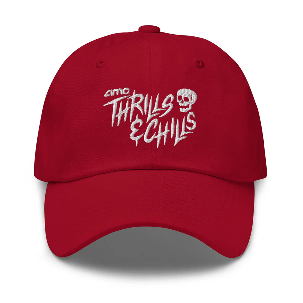 AMC Theatres Merch AMC Theatres Thrills And Chills Embroidered Hat Best Gifts For Dad