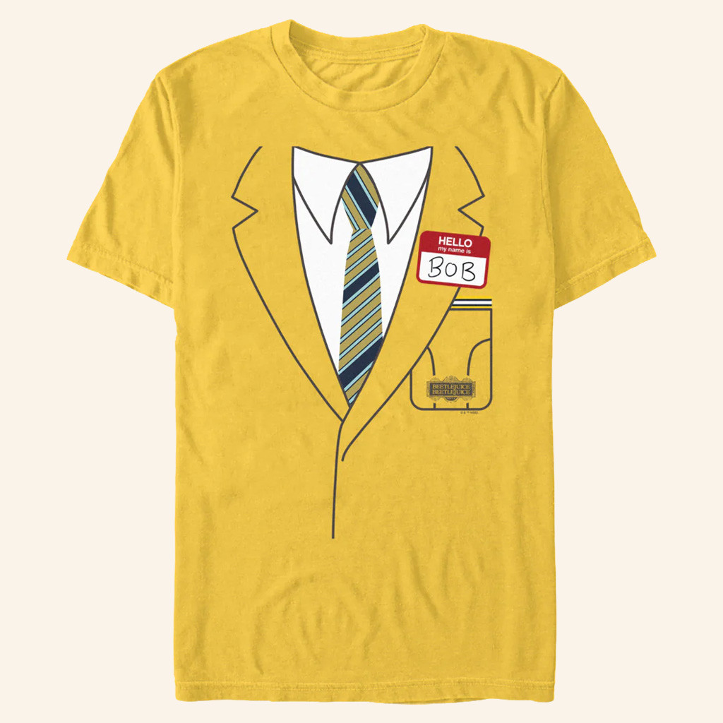 AMC Theatres Merch Beetlejuice Beetlejuice Hello My Name Is Bob T-Shirt Gift Ideas For Him AMC Theatres Merch Beetlejuice Beetlejuice Hello My Name Is Bob T-Shirt Gift Ideas For Him