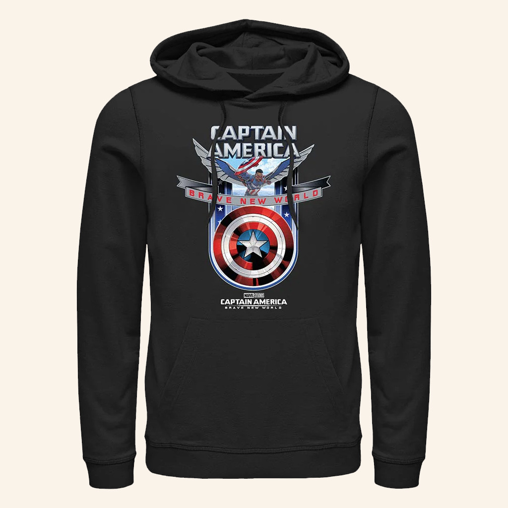 AMC Theatres Merch Captain America Brave New World Shield Hoodie Gifts For Son AMC Theatres Merch Captain America Brave New World Shield Hoodie Gifts For Son