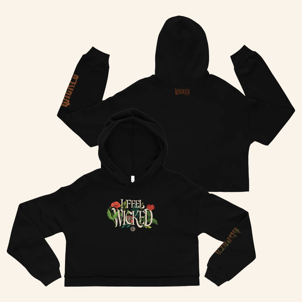 AMC Theatres Merch Wicked For Good Women's Cropped Hoodie I Feel Wicked Hoodie Gifts For Wife