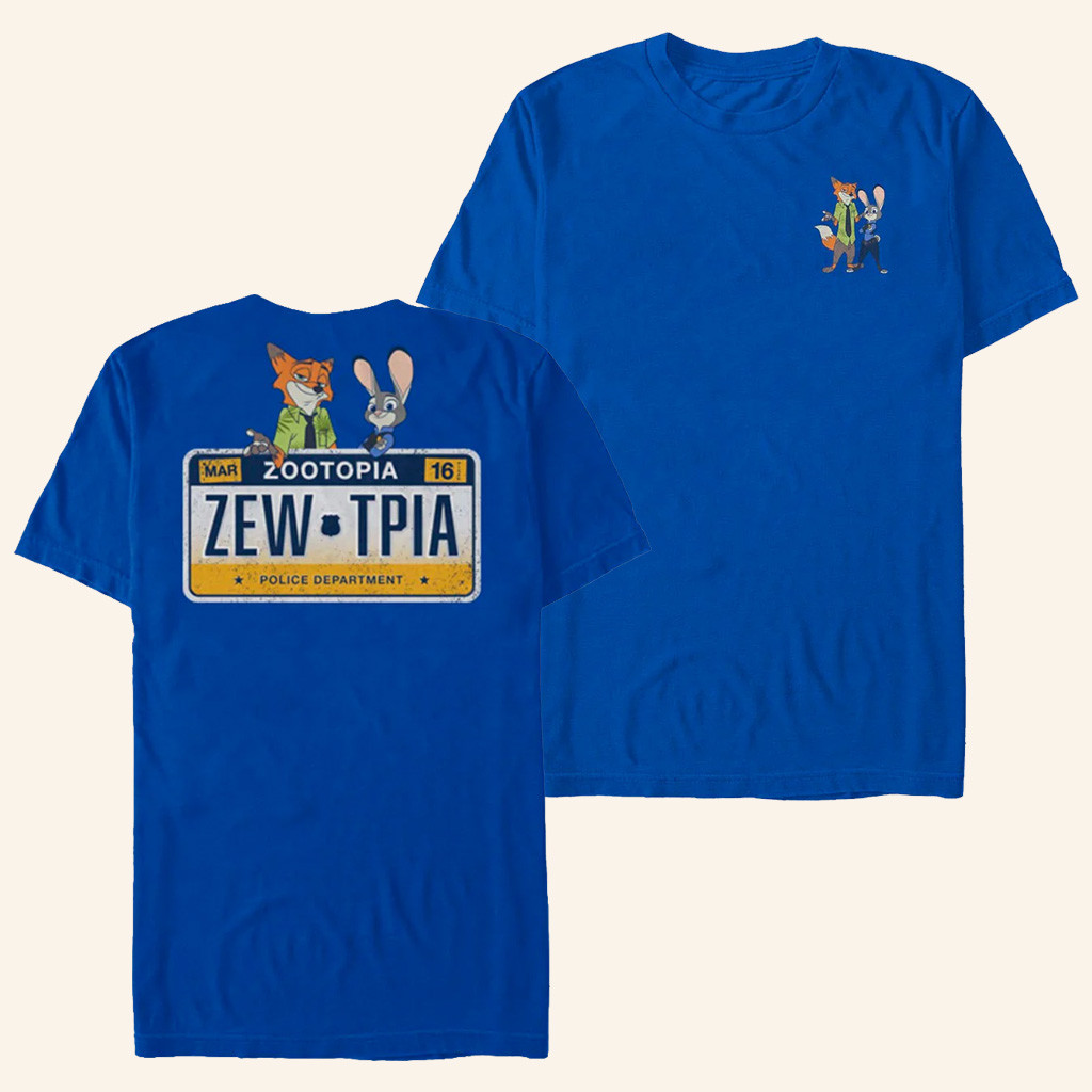 AMC Theatres Merch Zootopia 2 T-Shirt License Plate Shirt Gifts For Son